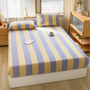 GobekUsa Cotton Stripe Fitted Sheet- Single Cozy Mattress Cover with Elastic Band