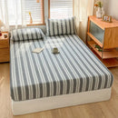 GobekUsa Cotton Stripe Fitted Sheet- Single Cozy Mattress Cover with Elastic Band