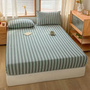 GobekUsa Cotton Stripe Fitted Sheet- Single Cozy Mattress Cover with Elastic Band