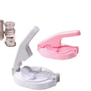 Pink and white dumpling wrapper presser mold kitchen baking tool by Decorbites