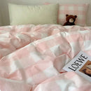 GobekUsa Cozy Cotton Grid Bedding Sets for Student Dorms - Queen/King Bedclothes