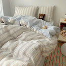 GobekUsa Cozy Cotton Grid Bedding Sets for Student Dorms - Queen/King Bedclothes