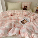 GobekUsa Cozy Cotton Grid Bedding Sets for Student Dorms - Queen/King Bedclothes