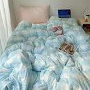 GobekUsa Cozy Cotton Grid Bedding Sets for Student Dorms - Queen/King Bedclothes