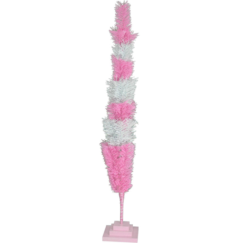 Pink & White Layered Tinsel Christmas Tree