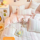 GobekUsa Cotton Jacquard Bedding Set - Single Double Queen King Size Bedclothes