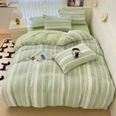GobekUsa Cotton Jacquard Bedding Set - Single Double Queen King Size Bedclothes