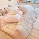 GobekUsa Cotton Jacquard Bedding Set - Single Double Queen King Size Bedclothes
