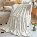 GobekUsa Cozy Faux Rabbit Fur Throw Blanket for Sofa & Bed, 200X230cm