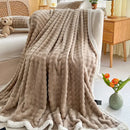 GobekUsa Cozy Faux Rabbit Fur Throw Blanket for Sofa & Bed, 200X230cm