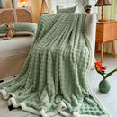 GobekUsa Cozy Faux Rabbit Fur Throw Blanket for Sofa & Bed, 200X230cm