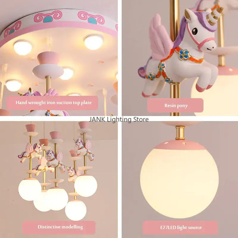 GobekUsa Creative Unicorn LED Pendant Ceiling Light for Children's Room, photo 5 of 10