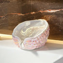 Pink and yellow bitter gourd ceramic soap dish bathroom drainage rack by Decorbites