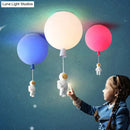 GobekUsa Emerson - Balloon & Astronaut Ceiling Lamp - Kids Acrylic Pendant Light