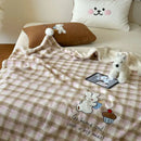 GobekUsa Cartoon Patch Woolen Blanket with Fur Balls for Single Bed