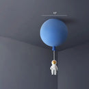 GobekUsa Balloon and Astronaut Ceiling Lamp Kids Acrylic 1 Head Bedroom Pendant Lighting Fixture