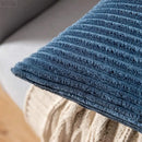 Pink & blue striped corduroy pillow cover living room decor by Decorbites