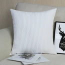 Pink & blue striped corduroy pillow cover living room decor by Decorbites