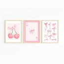 GobekUsa Pink Bows Wall Art Set - 3 Pieces