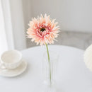 Pink brushed gerbera vase living room floral decor by Decorbites
