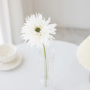 Pink brushed gerbera vase living room floral decor by Decorbites