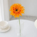 Pink brushed gerbera vase living room floral decor by Decorbites