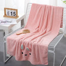 Pink bunny face towel cartoon soft hand decor for bathroom by Decorbites