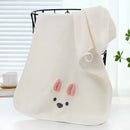 Pink bunny face towel cartoon soft hand decor for bathroom by Decorbites