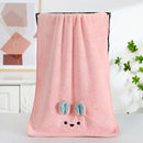 Pink bunny face towel cartoon soft hand decor for bathroom by Decorbites
