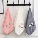 Pink bunny face towel cartoon soft hand decor for bathroom by Decorbites
