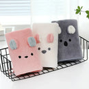 Pink bunny face towel cartoon soft hand decor for bathroom by Decorbites