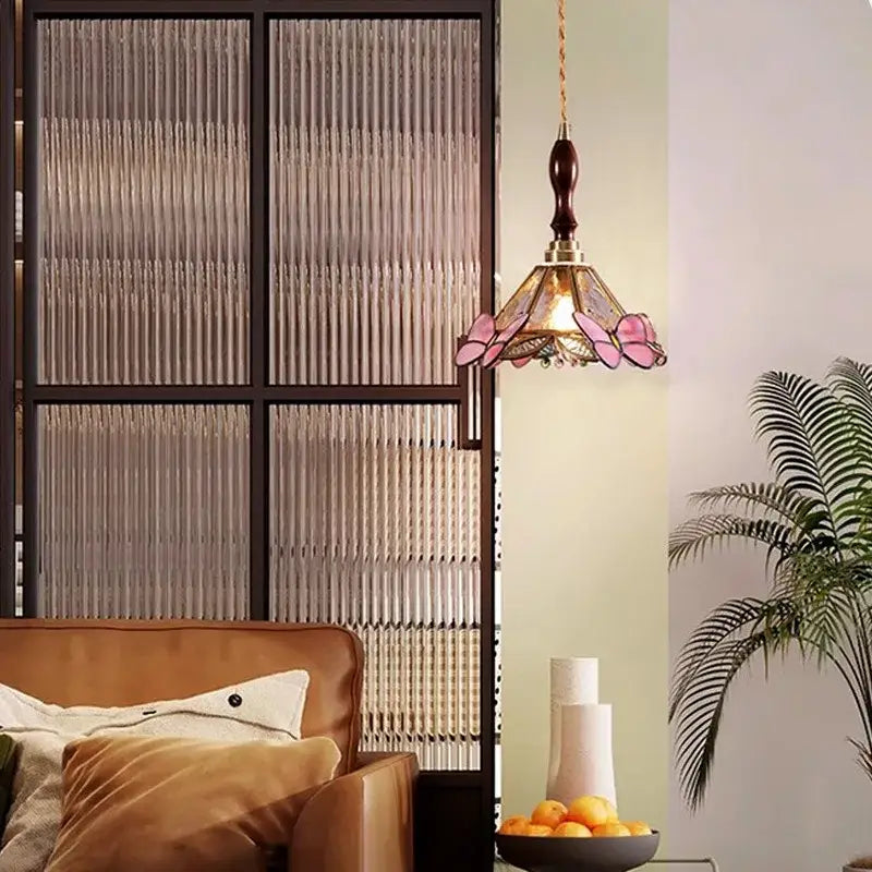GobekUsa Butterfly Glass LED Pendant Light for Bedroom and Living Room, photo 4 of 7