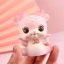 Pink cartoon deer resin figurines bedroom cake topper decor by Decorbites