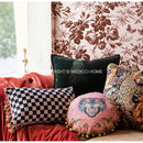 GobekUsa Cat Print Velvet Throw Pillow Case Luxury Cushion Hand Made