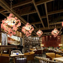 GobekUsa Green Plants Cherry Blossoms Chandelier, Elegant Pendant Lamp for Bar and Restaurant