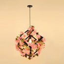 GobekUsa Green Plants Cherry Blossoms Chandelier, Elegant Pendant Lamp for Bar and Restaurant
