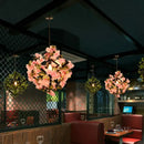 GobekUsa Green Plants Cherry Blossoms Chandelier, Elegant Pendant Lamp for Bar and Restaurant
