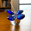 Pink & clear crystal butterfly figurine bedroom decor ornament by Decorbites