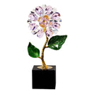 GobekUsa Crystal Sunflower Metal Sculpture Home Decor Figurine Glass Handicraft