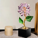GobekUsa Crystal Sunflower Metal Sculpture Home Decor Figurine Glass Handicraft