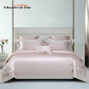 GobekUsa Cotton Flowers Embroidery Bedding Set with Soft Silky Finish