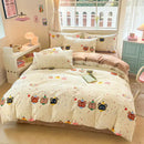 GobekUsa Cotton Cartoon Printed Bed Set with Non-Fading Floral Patterns for Adults