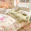 GobekUsa Cotton Cartoon Printed Bed Set with Non-Fading Floral Patterns for Adults