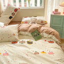 GobekUsa Cotton Cartoon Printed Bed Set with Non-Fading Floral Patterns for Adults