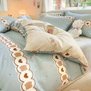 GobekUsa Cotton Cartoon Printed Bed Set with Non-Fading Floral Patterns for Adults