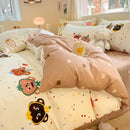 GobekUsa Cotton Cartoon Printed Bed Set with Non-Fading Floral Patterns for Adults