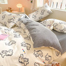 GobekUsa Cotton Cartoon Printed Bed Set with Non-Fading Floral Patterns for Adults