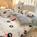 GobekUsa Cotton Cartoon Printed Bed Set with Non-Fading Floral Patterns for Adults