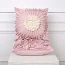 Pink daisy sunflower plush pillowcase bedroom floral cushion cover by Decorbites
