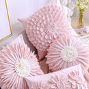 Pink daisy sunflower plush pillowcase bedroom floral cushion cover by Decorbites